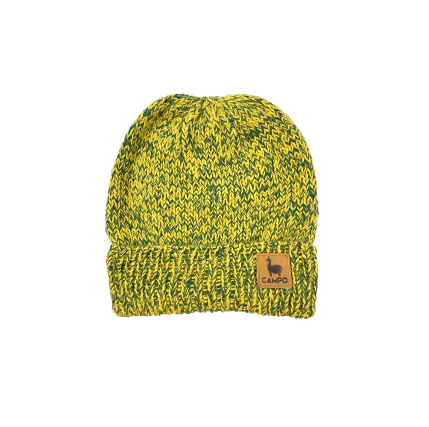Alpaca Beanie - Green & Yellow
