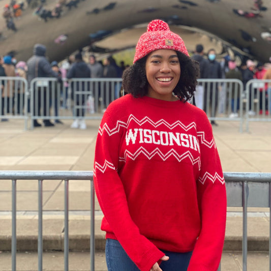 Wisconsin Alpaca Crew Neck Sweater - Red