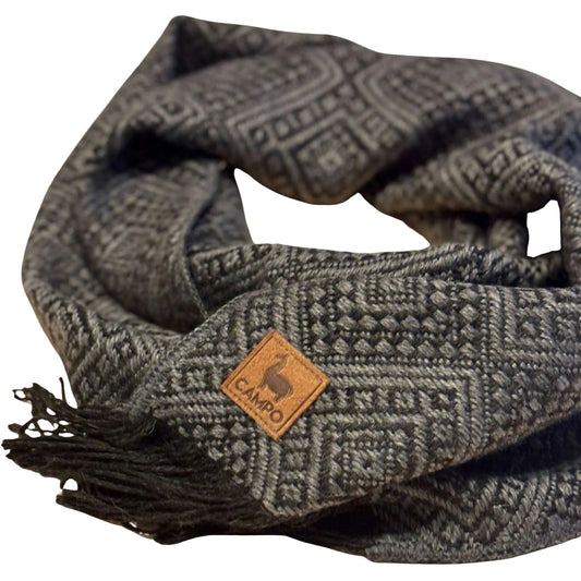 Percy Scarf - Handwoven Alpaca Scarf Close up