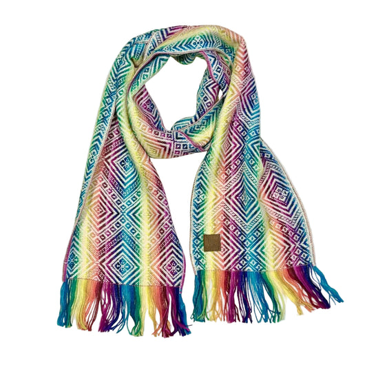Percy Scarf - Handwoven Alpaca Scarf Rainbow