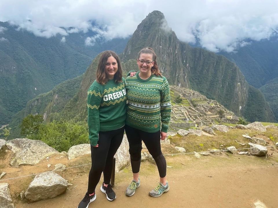 Fair Isle Green & Yellow Alpaca Crew Neck Sweater