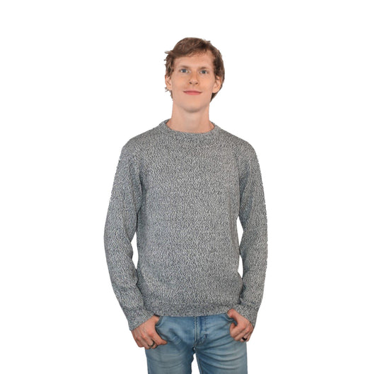 Alpaca Crew Neck Sweater - Salt & Pepper
