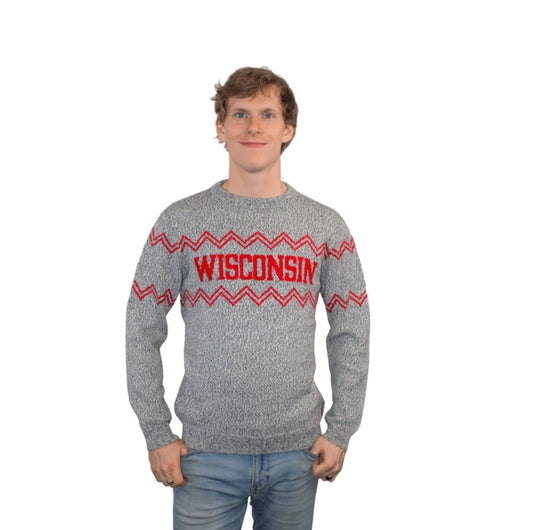 Wisconsin Alpaca Crew Neck Sweater - Salt & Pepper