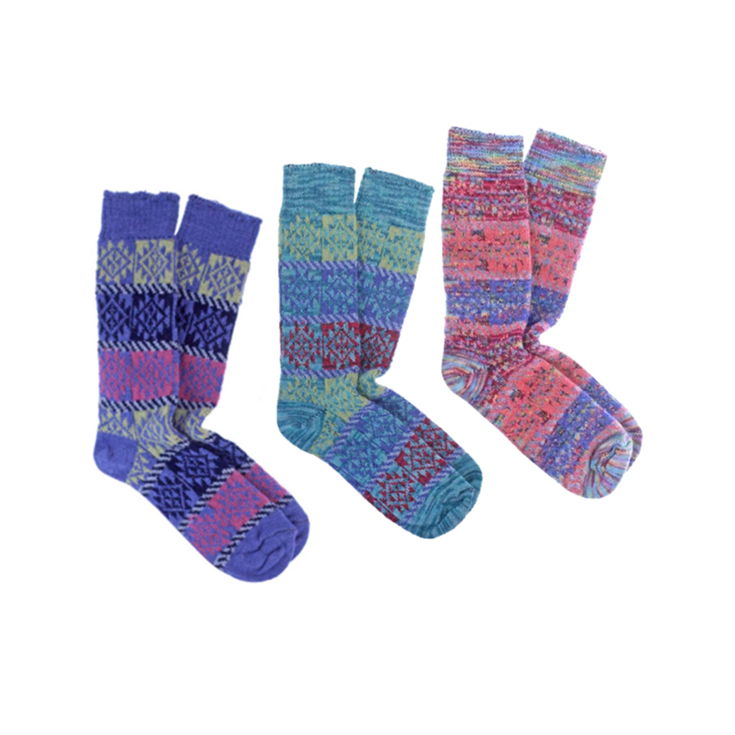 Alpaca Socks - Fair Isle Santa Fe