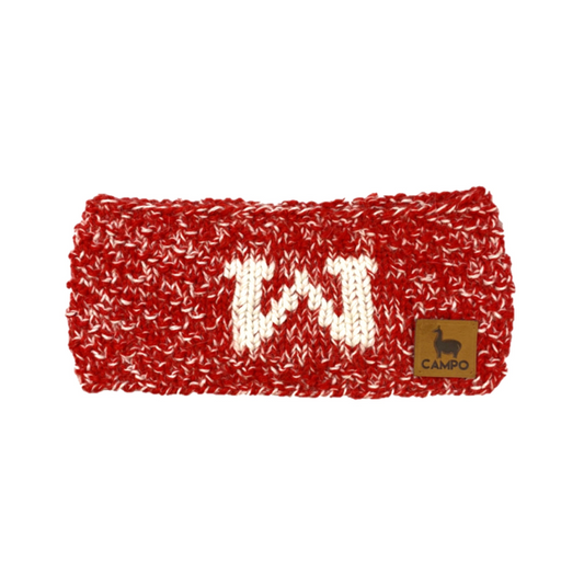 Wisconsin Alpaca Headband - Red & White W