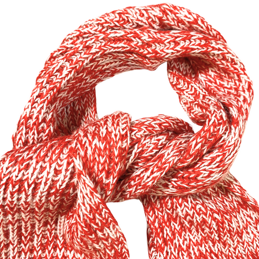 Alpaca Knitted Scarf - Red & White