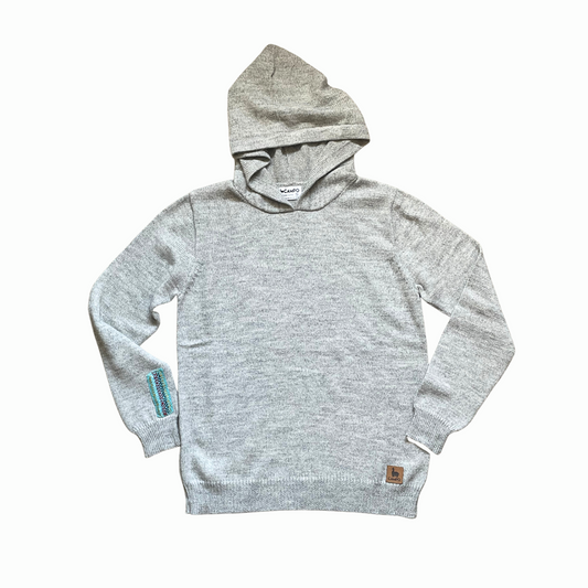 Alpaca Hoodie - Knit - Light Gray