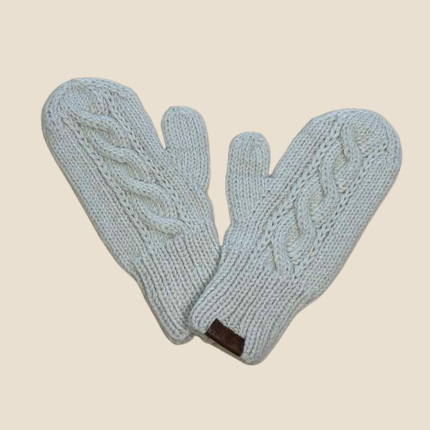 Alpaca Cable Knit Mittens - 100% Baby Alpaca (WS)