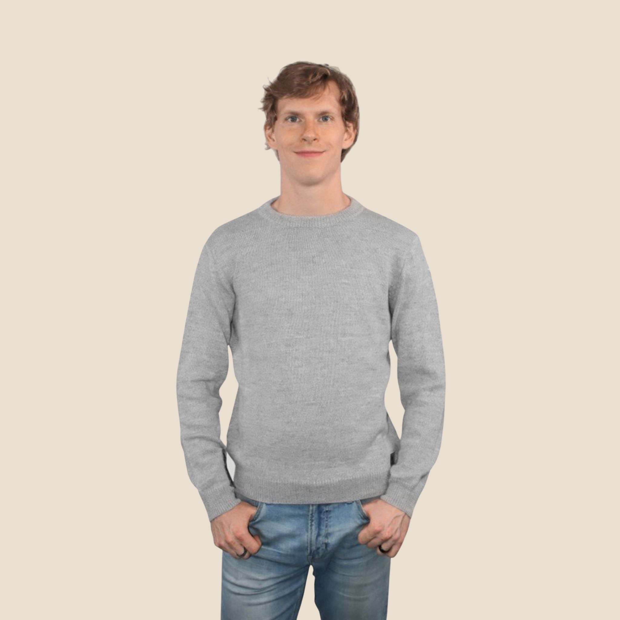 Alpaca Crew Neck Sweater - Light Gray – Campo Alpaca
