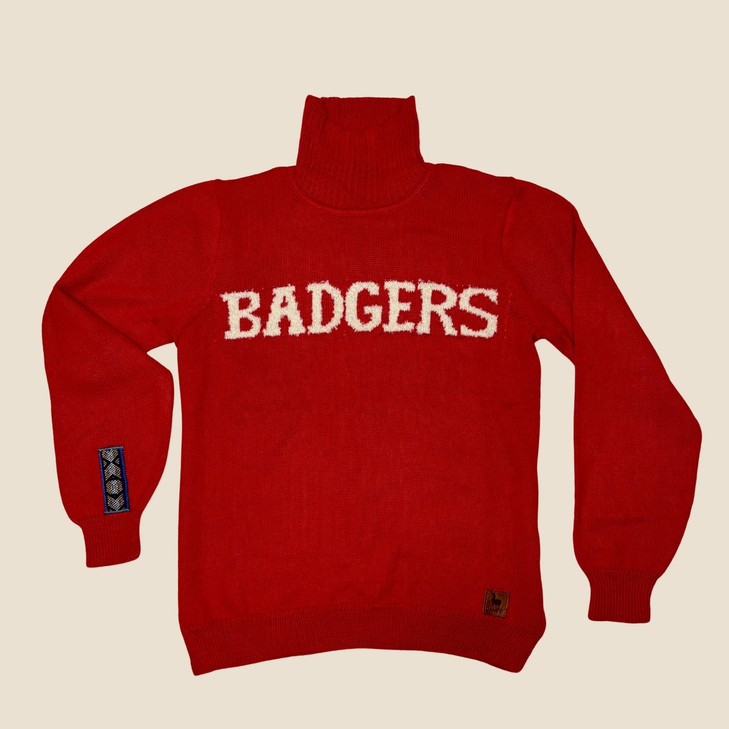 Badger Mock Neck Alpaca Sweater -Red - Main Image