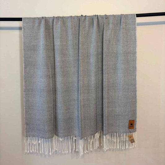 100% Alpaca Sarga Hand Loomed Throw Blanket