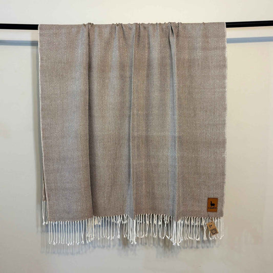 100% Alpaca Sarga Hand Loomed Throw Blanket