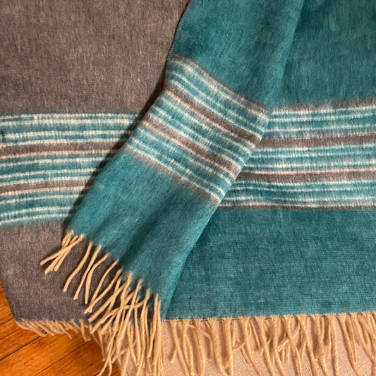 Brushed Alpaca Striped Blanket