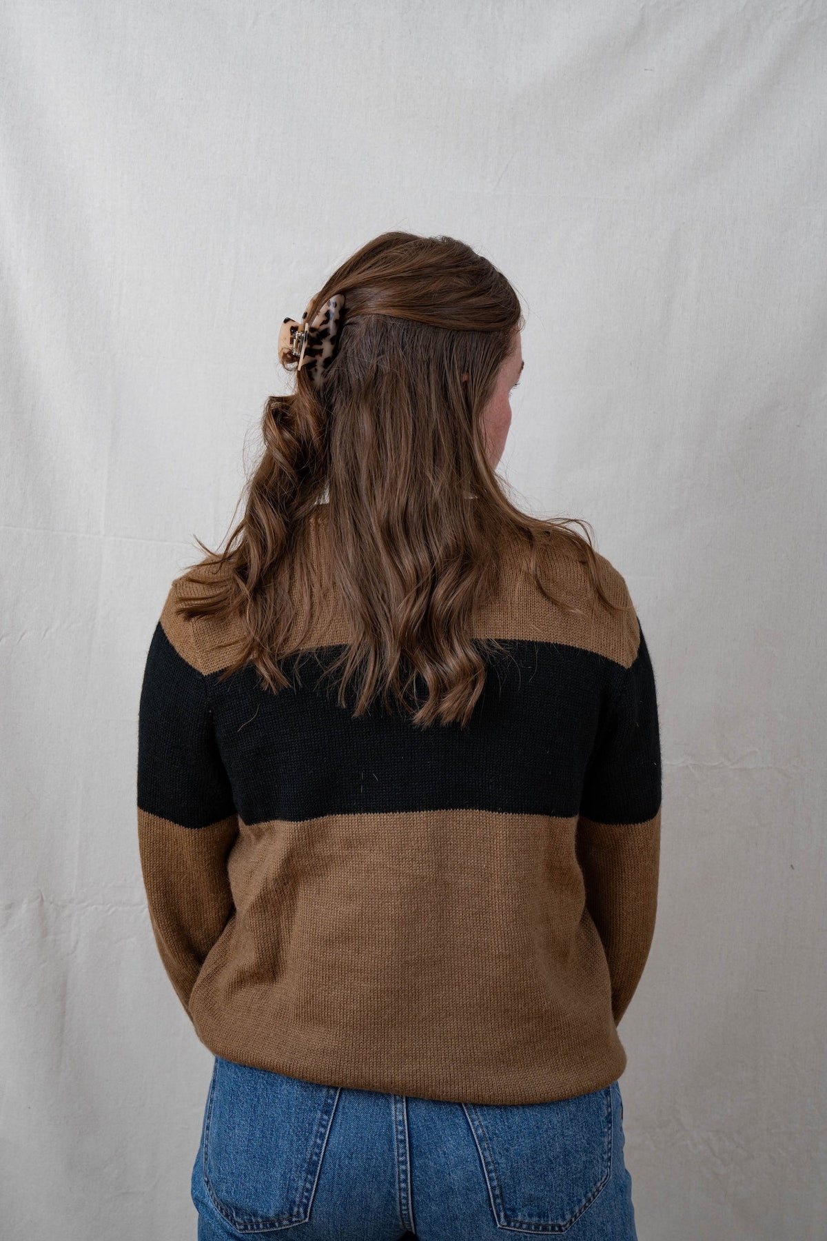 Colorado Varsity Alpaca Sweater - Tan & Black