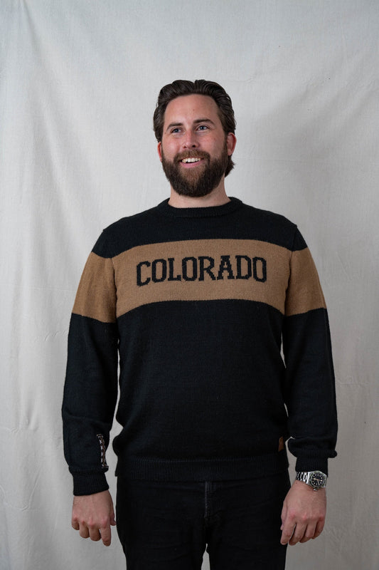 Colorado Varsity Alpaca Sweater - Black & Tan