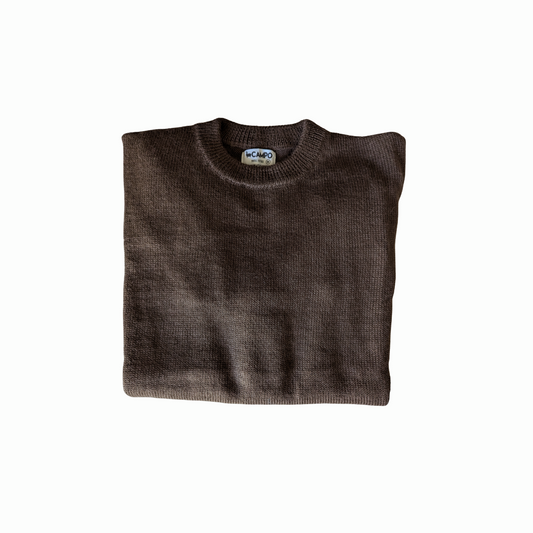 Alpaca Crew Neck Sweater - Brown