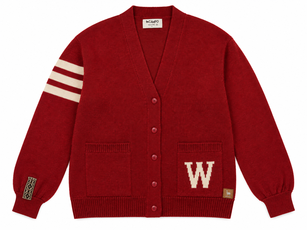 Wisconsin W Button Up Cardigan NEW
