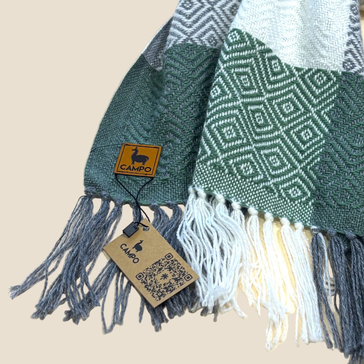 Checkered Alpaca Throw Blanket - Percy