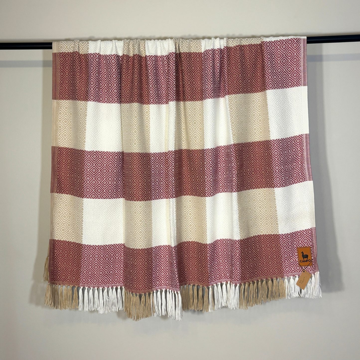 Checkered Alpaca Throw Blanket - Percy