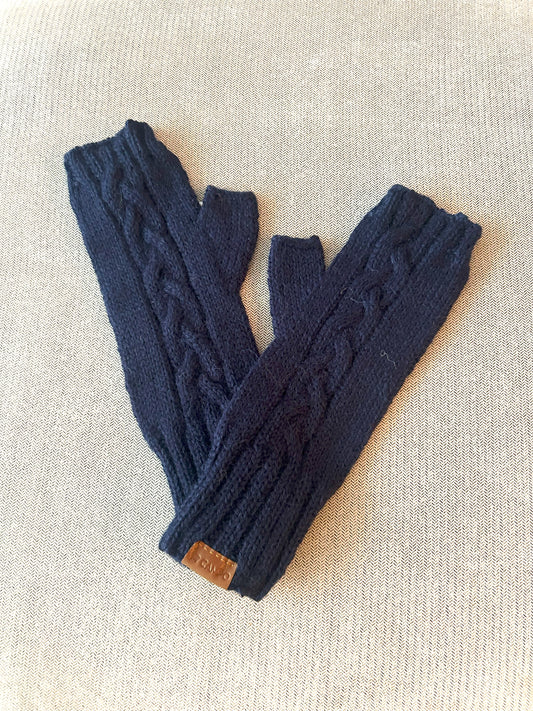 Alpaca Mittens Fingerless - Cable Knit