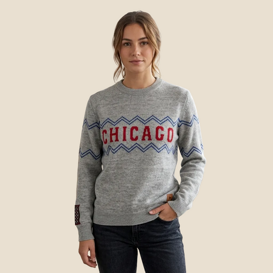 Chicago Alpaca Crew Neck Sweater - Light Gray