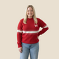 Vintage W Striped Alpaca Crew Neck Sweater (WS)