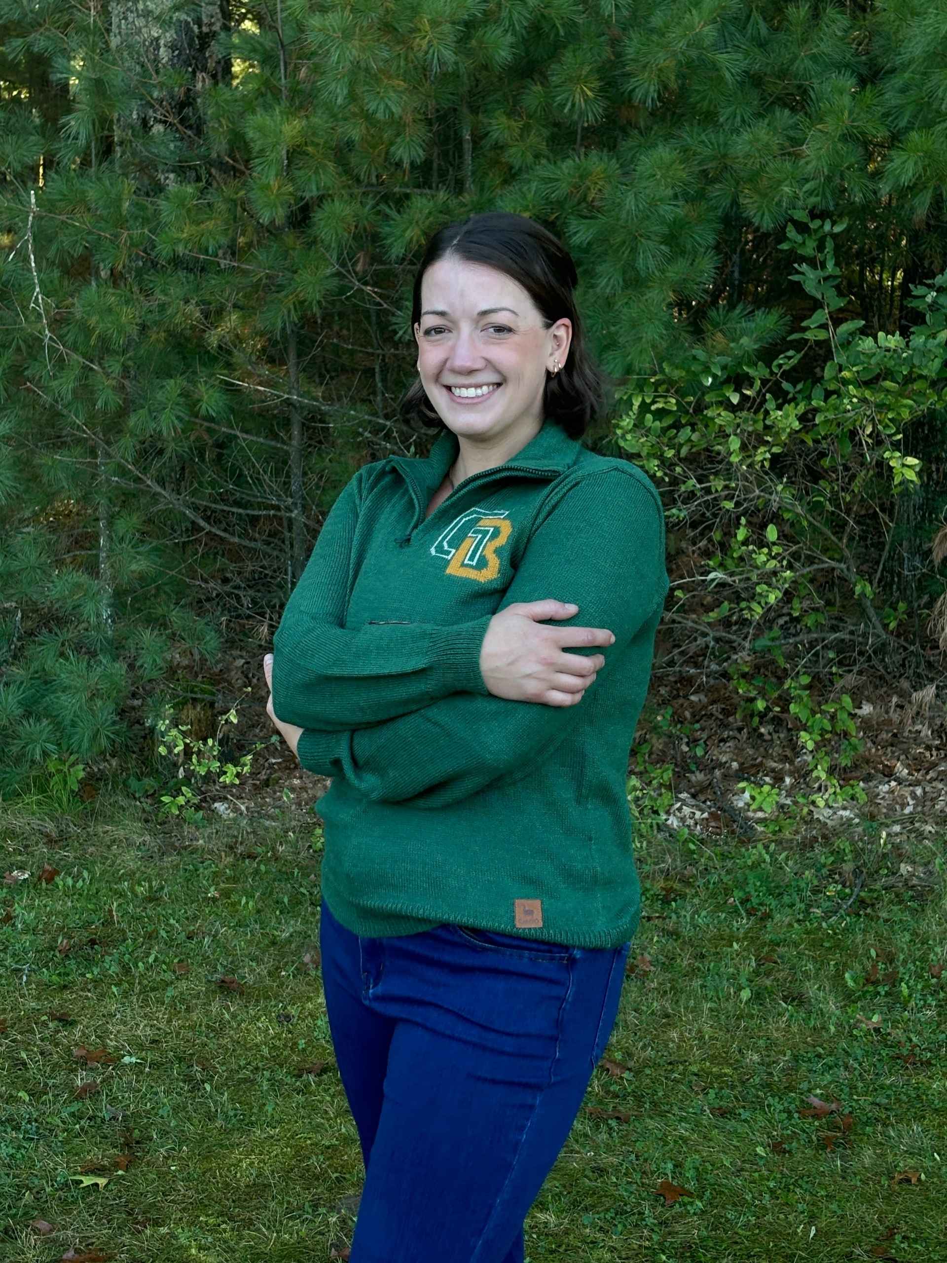 Green Bay Quarter Zip-Up Alpaca Sweater