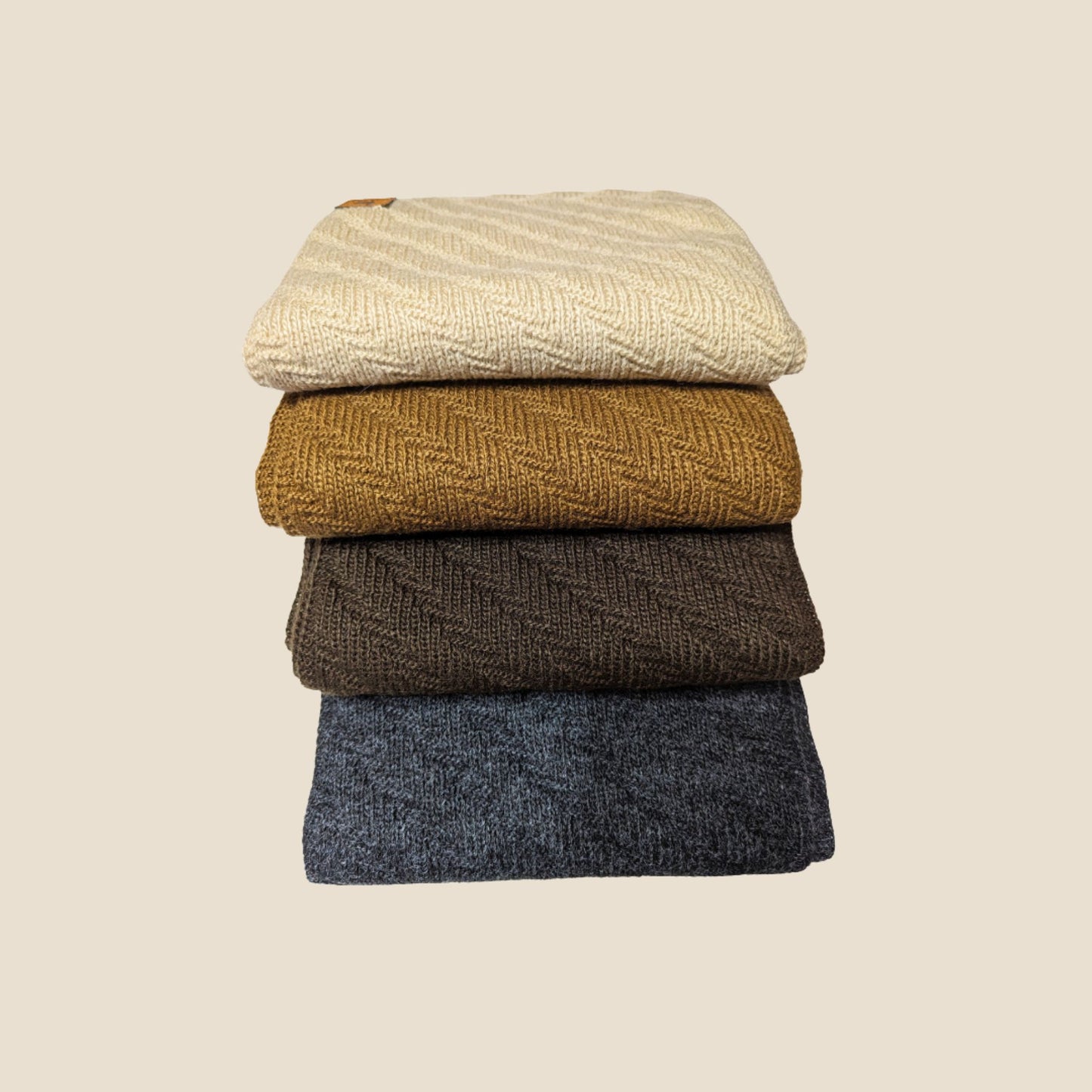 Herringbone Knit Scarf  Alpaca