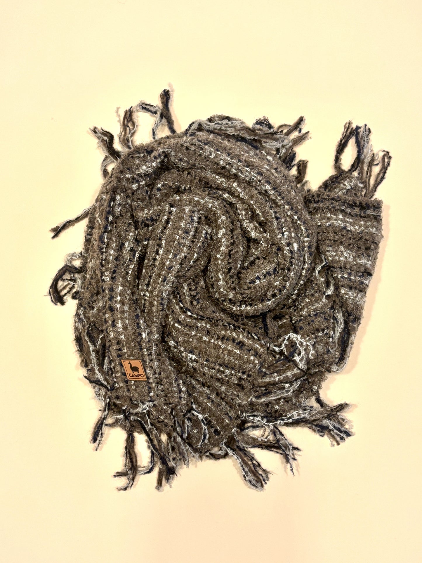 Baby Alpaca Hand Woven Boucle Blanket Scarf