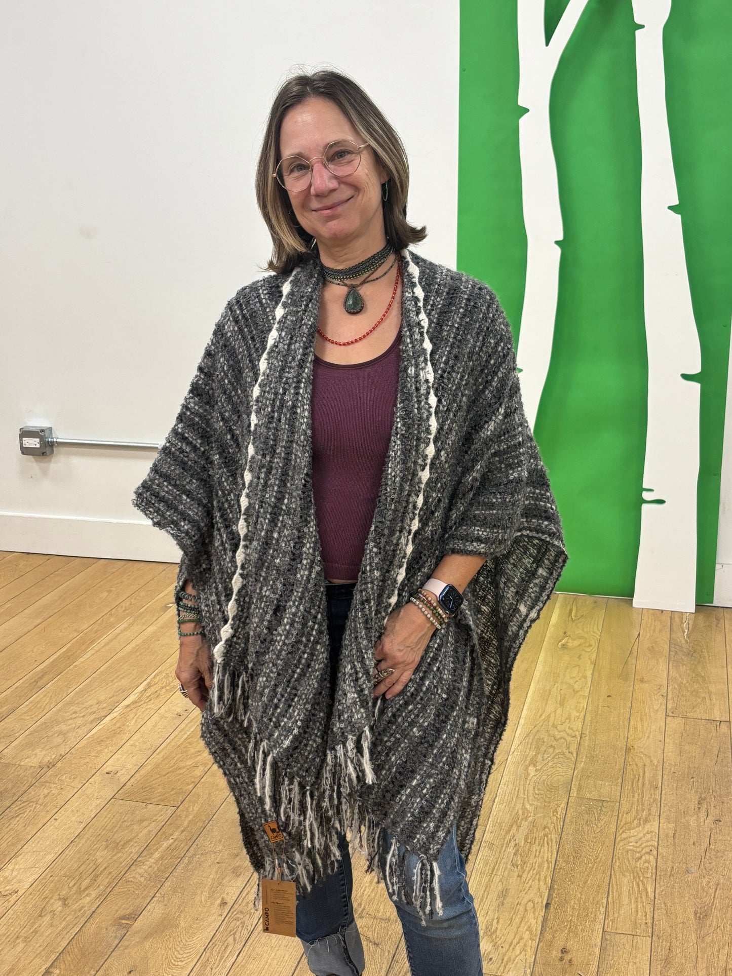 Shawl Scalloped 89 Percent Boucle Handwoven