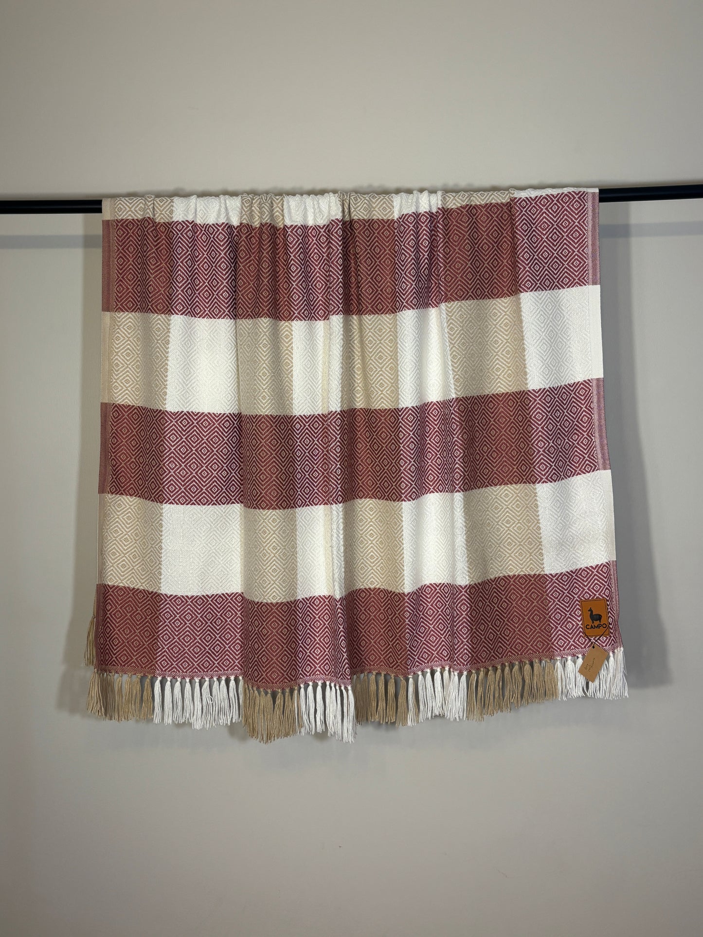 Checkered Alpaca Throw Blanket - Percy - WS