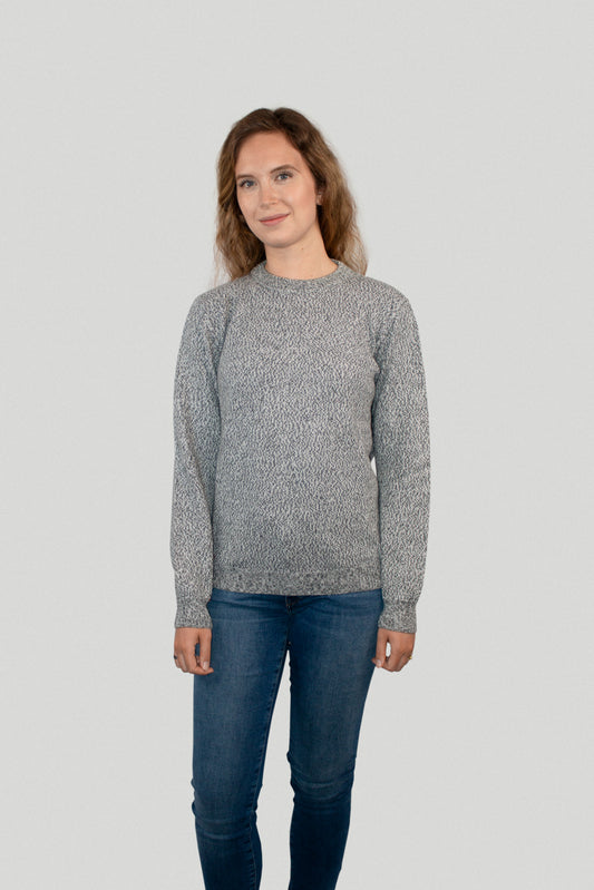 Alpaca Crew Neck Sweater - Salt & Pepper