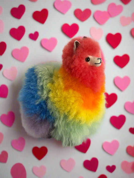 Valentine's Rainbow Alpaca Fluffy + Chocolates Gift Bag