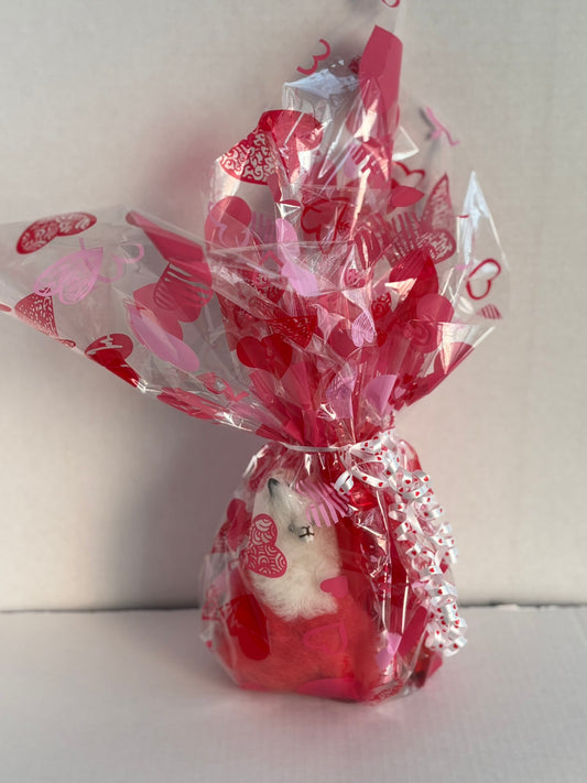 Valentine's Large Alpaca Fluffy + Chocolates Gift Bag