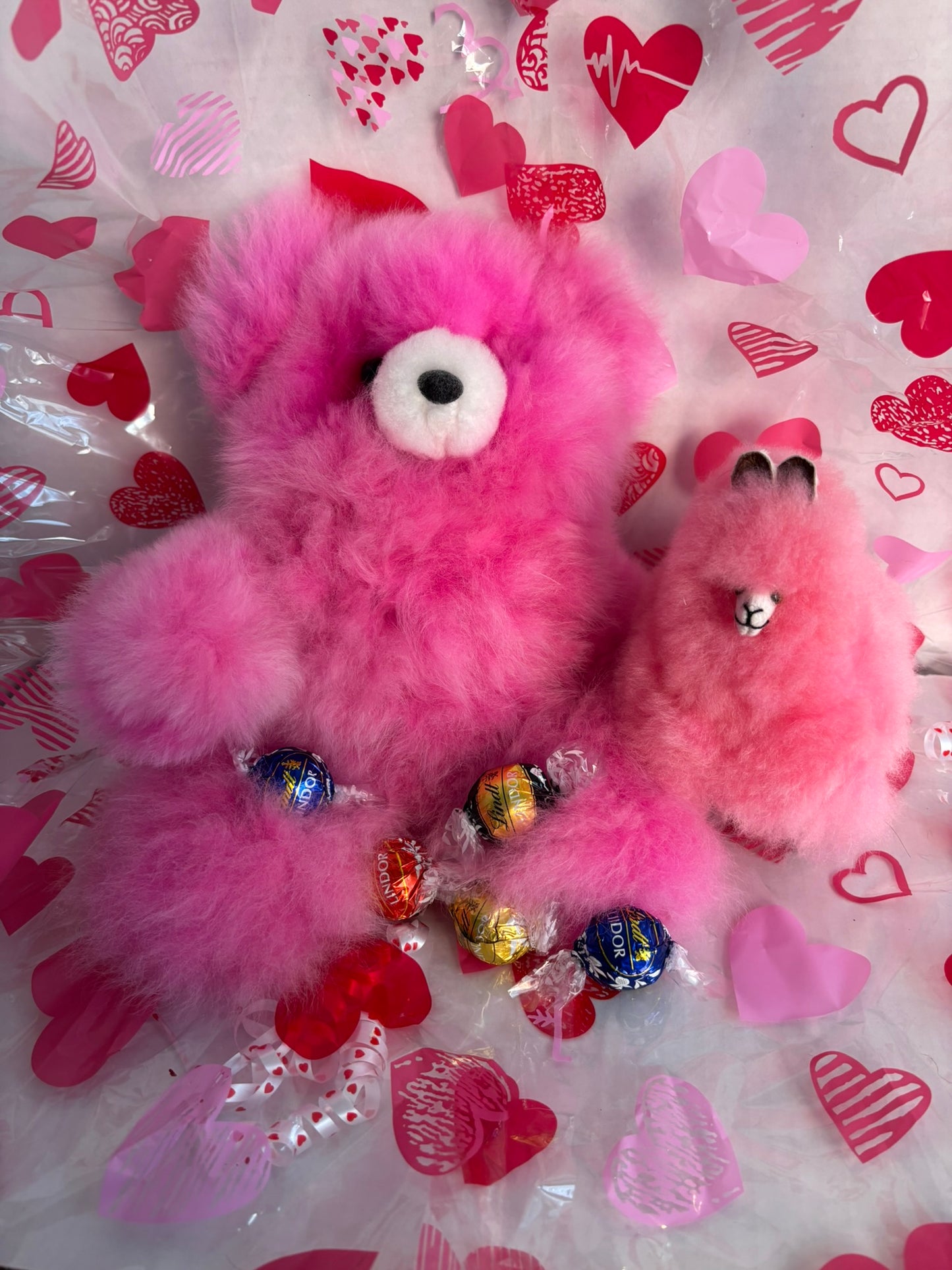 Valentine's Teddy Bear + Chocolate Gift Bag