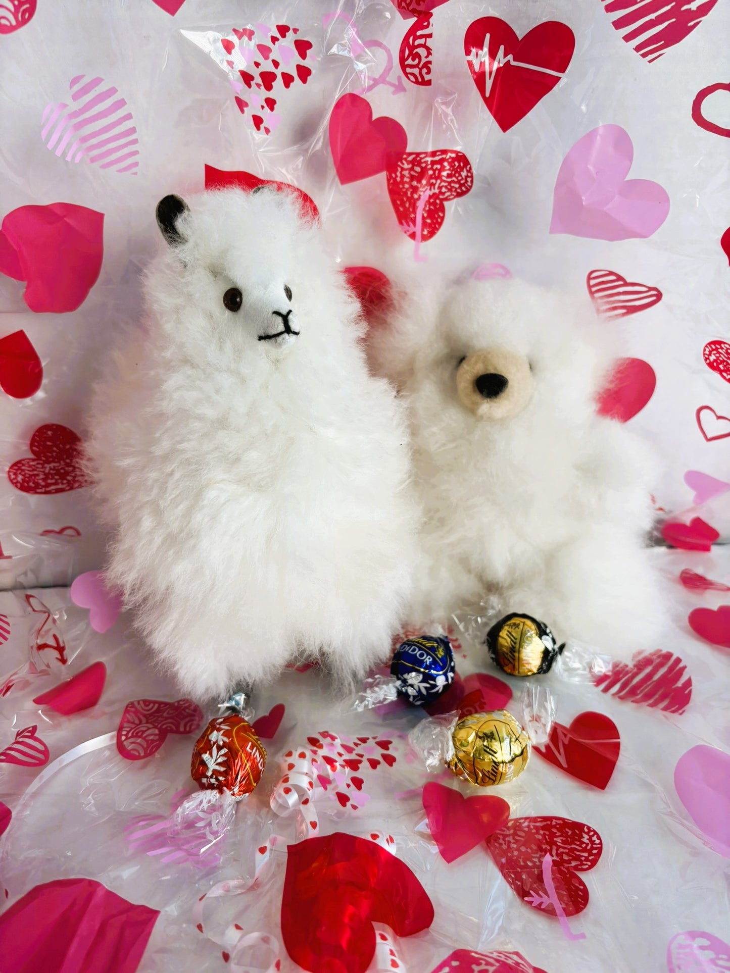 Valentine's Large Alpaca Fluffy + Chocolates Gift Bag