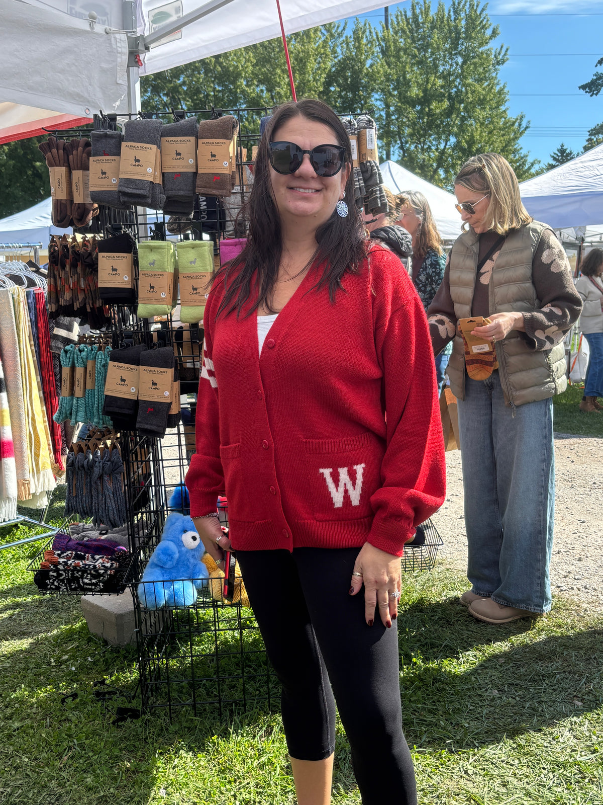 Wisconsin W Button Up Cardigan NEW