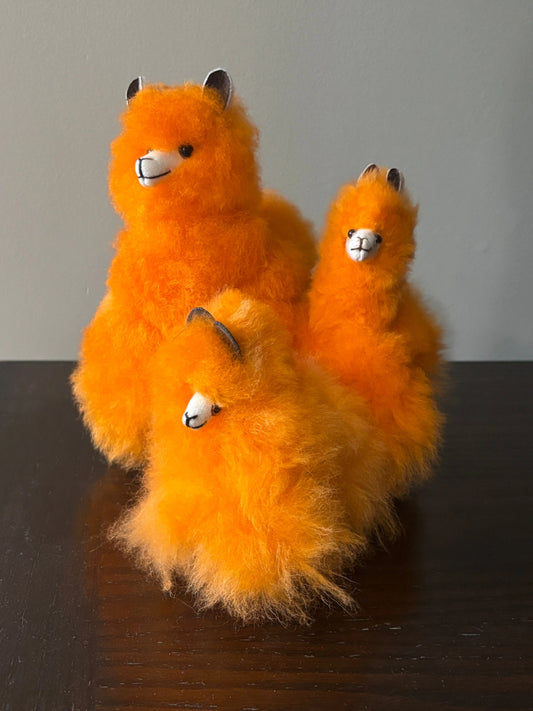 Orange alpaca fluffies - sizes small, medium, large