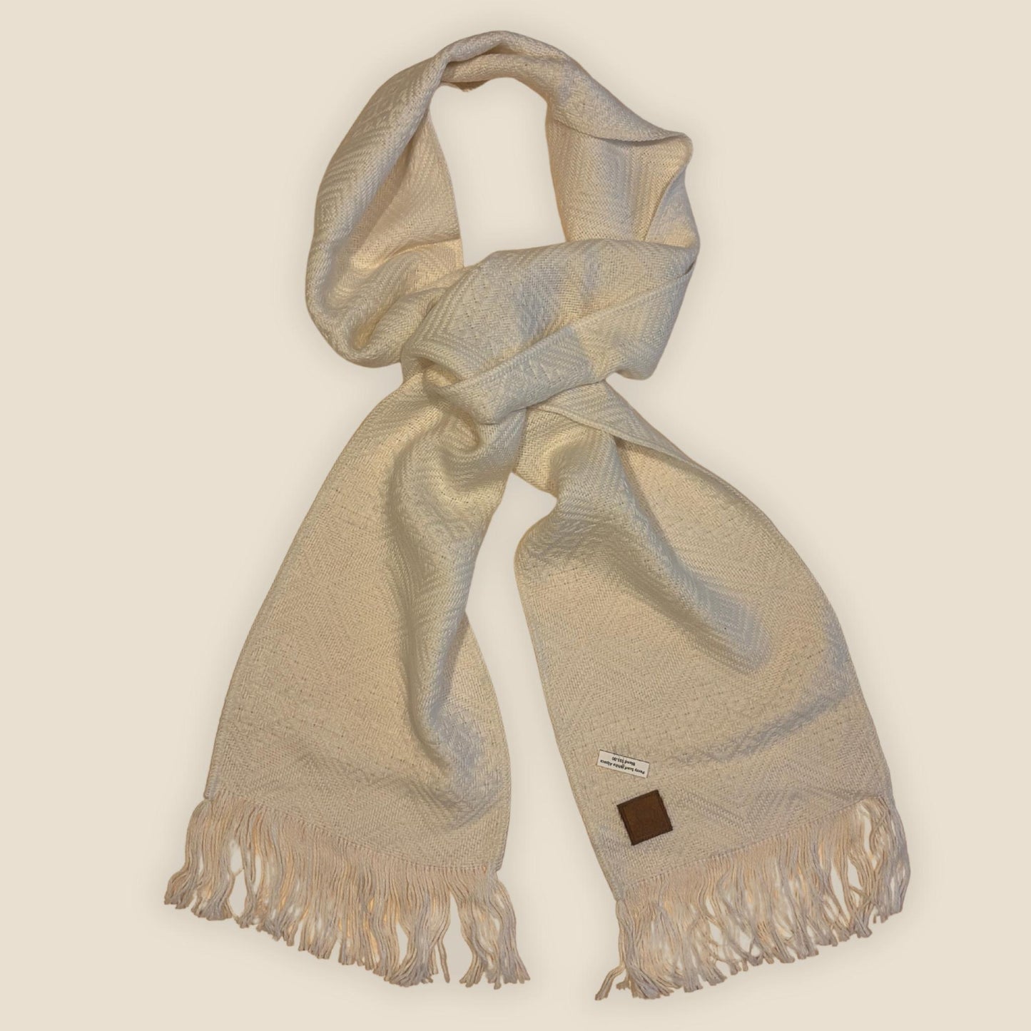 Percy Scarf - Handwoven Alpaca Scarf White