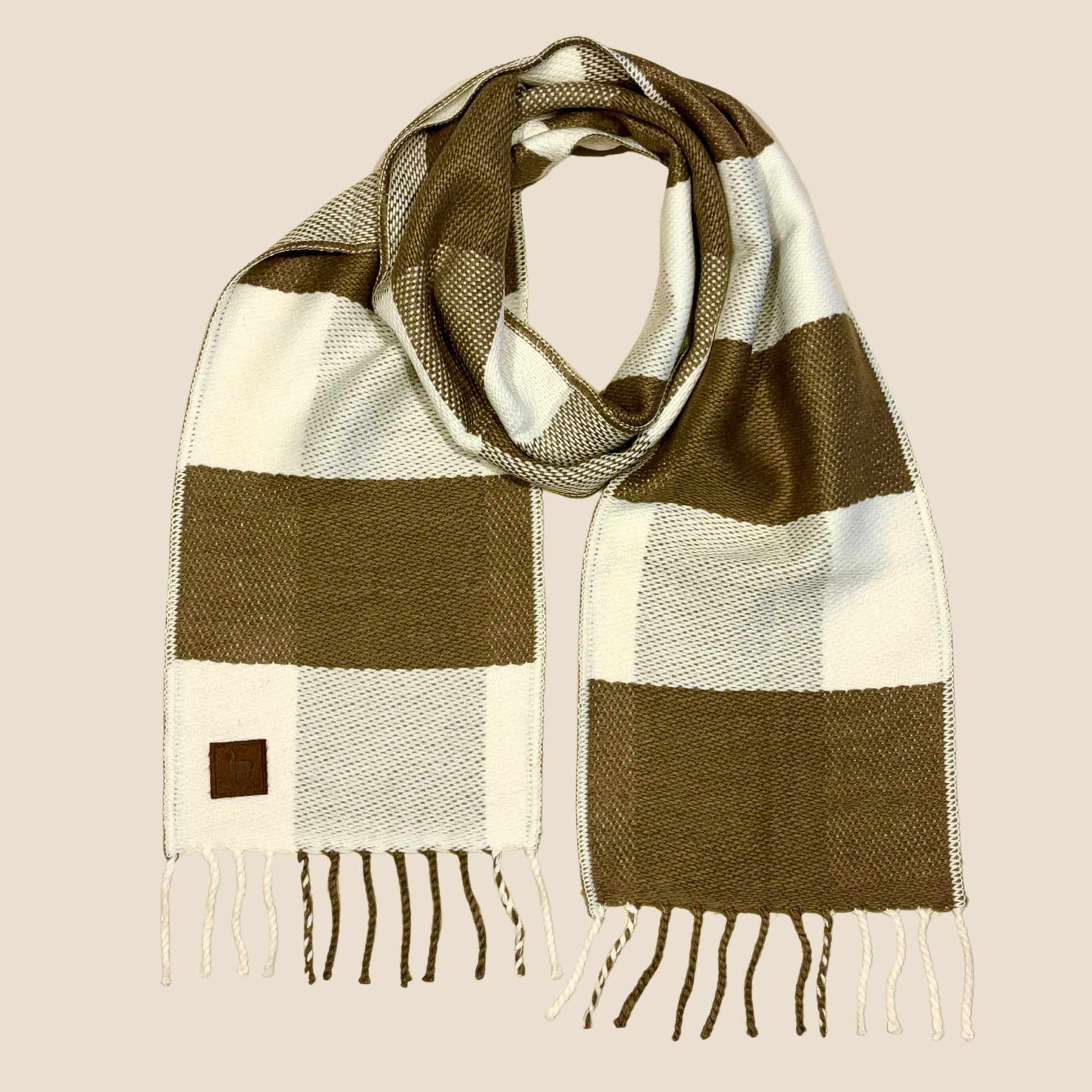Percy Scarf - Handwoven Alpaca Scarf Silver and gold