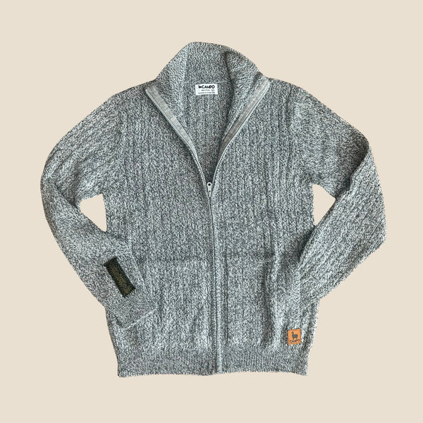 Ribbed Full Zip Alpaca Cardigan - Mock Neck – Campo Alpaca