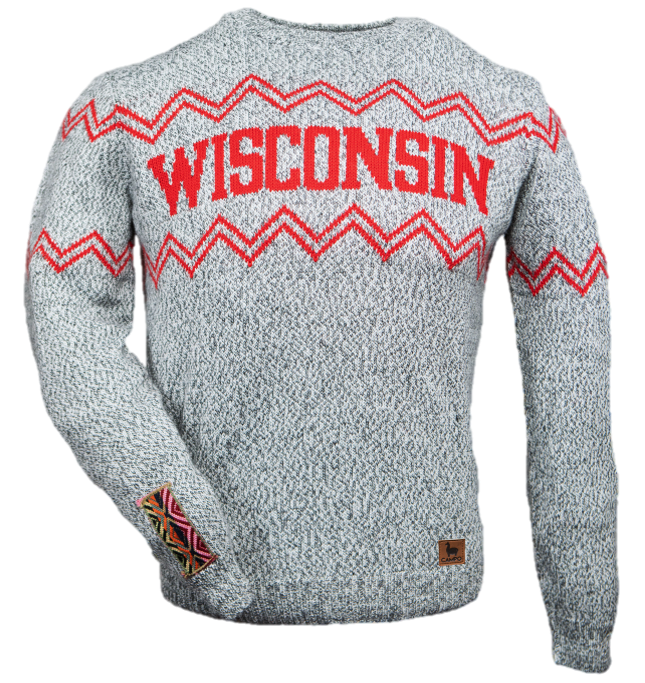 Wisconsin Alpaca Crew Neck Sweater - Salt & Pepper