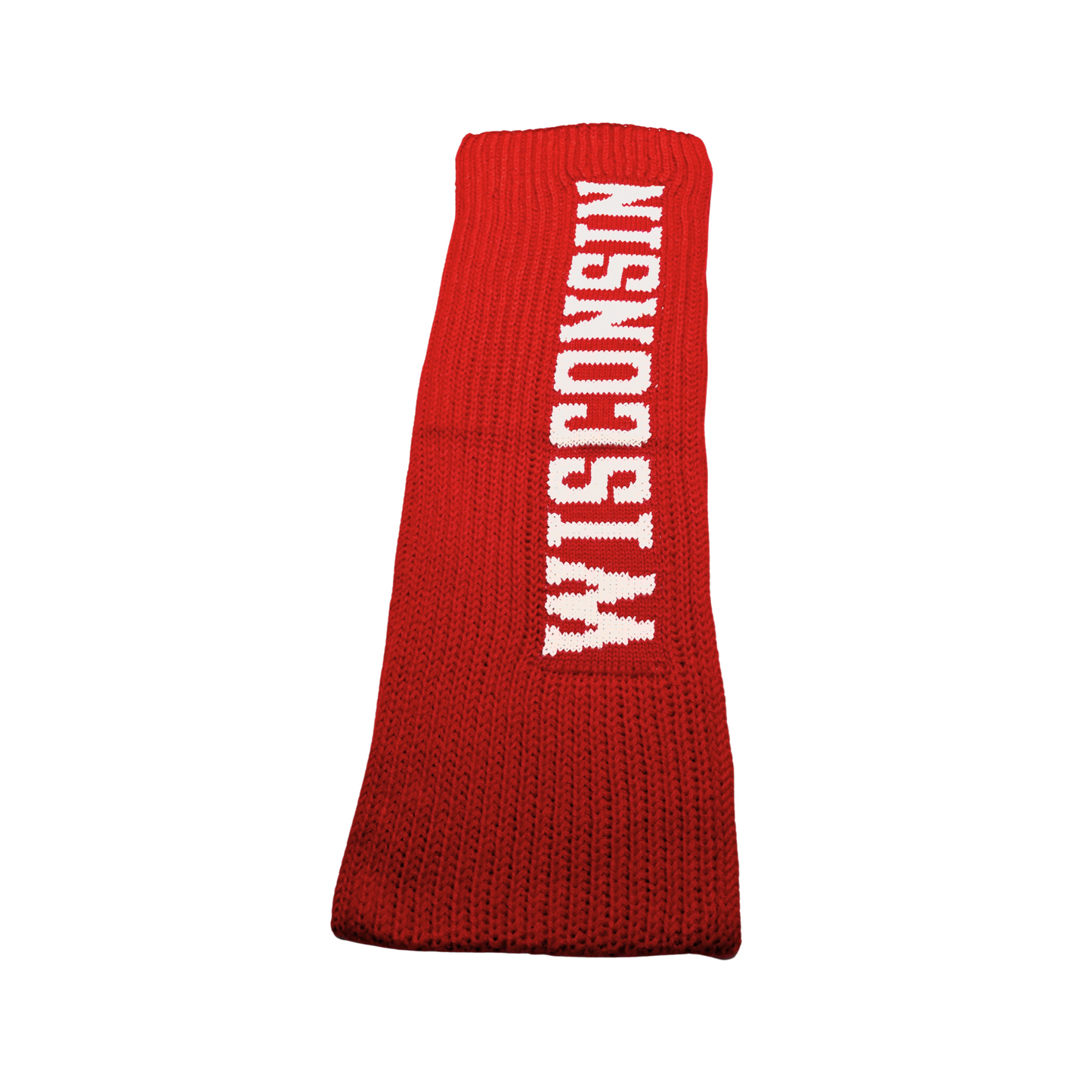 Alpaca Knitted Wisconsin Scarf - Red & White