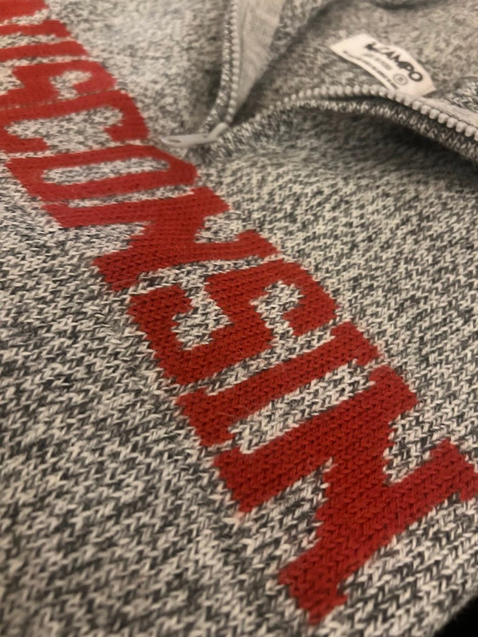 Wisconsin Quarter Zip-Up Alpaca Sweater – fabric texture