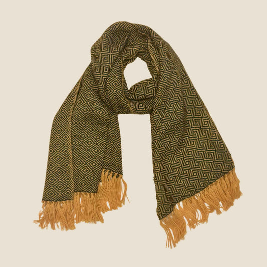 Woven Alpaca Scarf - Diamond Pattern