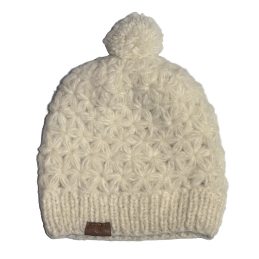 Brushed Alpaca Handmade Star Pattern Beanie