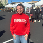 Badgers Mock Neck Alpaca Sweater - Red