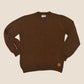 Alpaca Crew Neck Sweater in Brown – flat lay showing full design