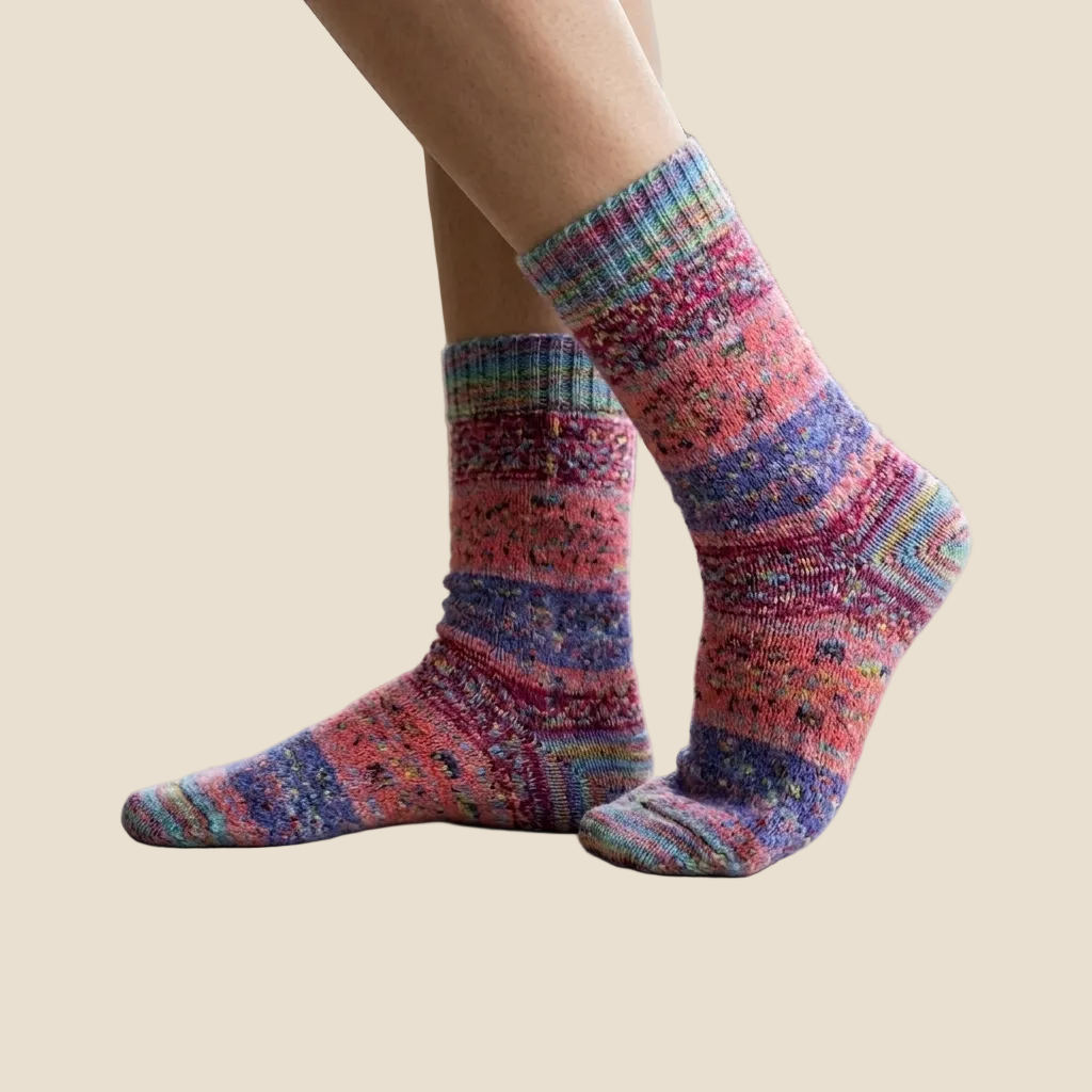 Alpaca Socks - Fair Isle Santa Fe