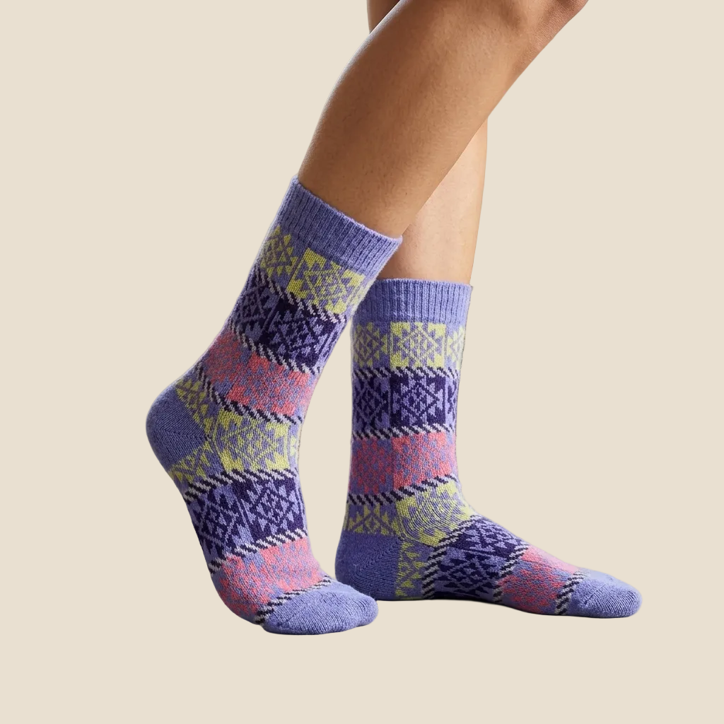 Alpaca Socks - Fair Isle Santa Fe
